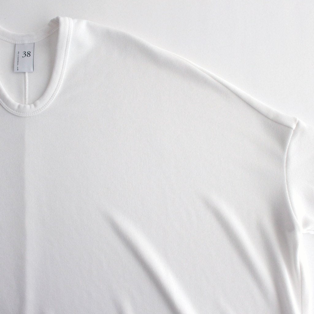 NRBO6T | Matte polyester ribbed knit 6/4 sleeve T-shirt #OFF WHITE [GE_NC0404T6]