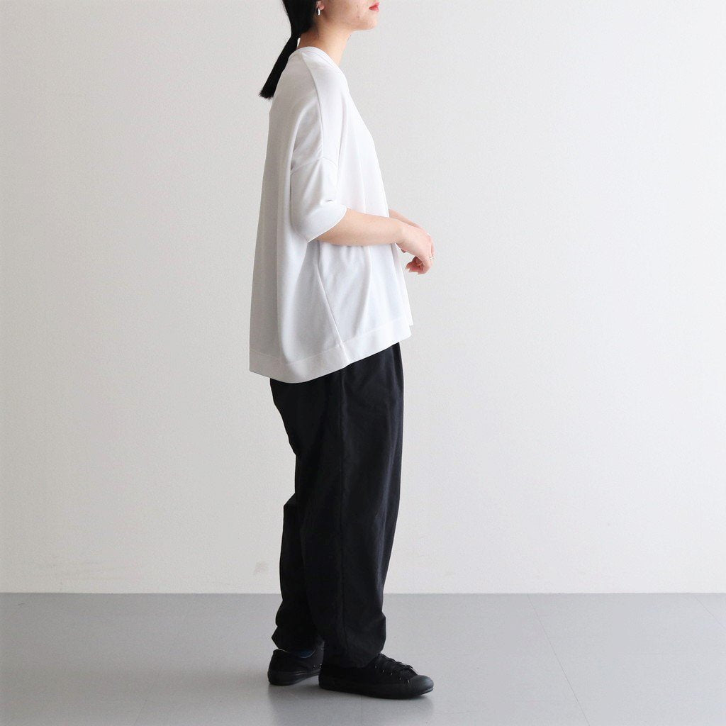 NRBO6T | Matte polyester ribbed knit 6/4 sleeve T-shirt #OFF WHITE [GE_NC0404T6]