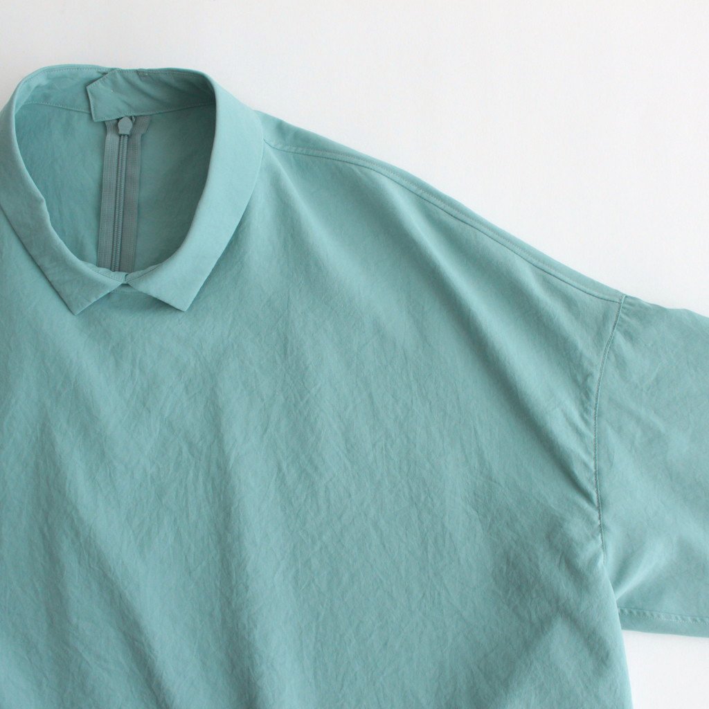 NREOPO | マットポリエステル・タイプライター 襟付きプルオーバー #MINT [GE_NC0107PO]