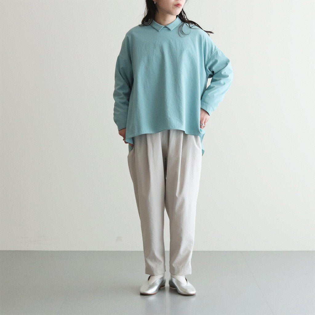 NREOPO | マットポリエステル・タイプライター 襟付きプルオーバー #MINT [GE_NC0107PO]