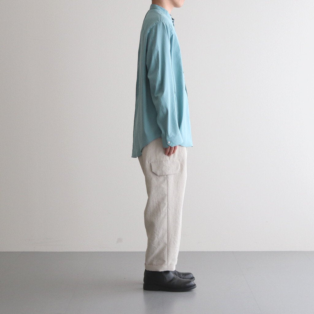 NMCSH | マットポリエステル・タイプライター マオカラーセミワイドシャツ #MINT [GE_NC0103SF]