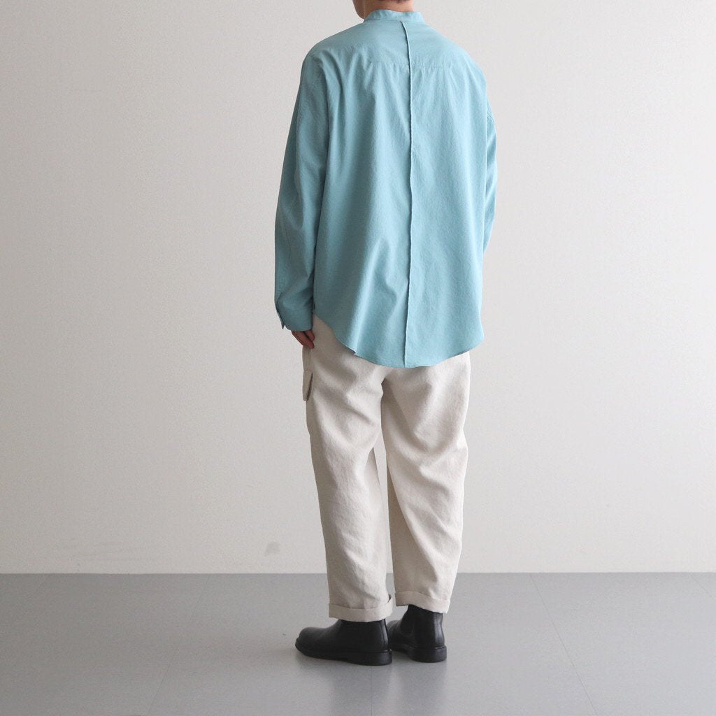 NMCSH | マットポリエステル・タイプライター マオカラーセミワイドシャツ #MINT [GE_NC0103SF]