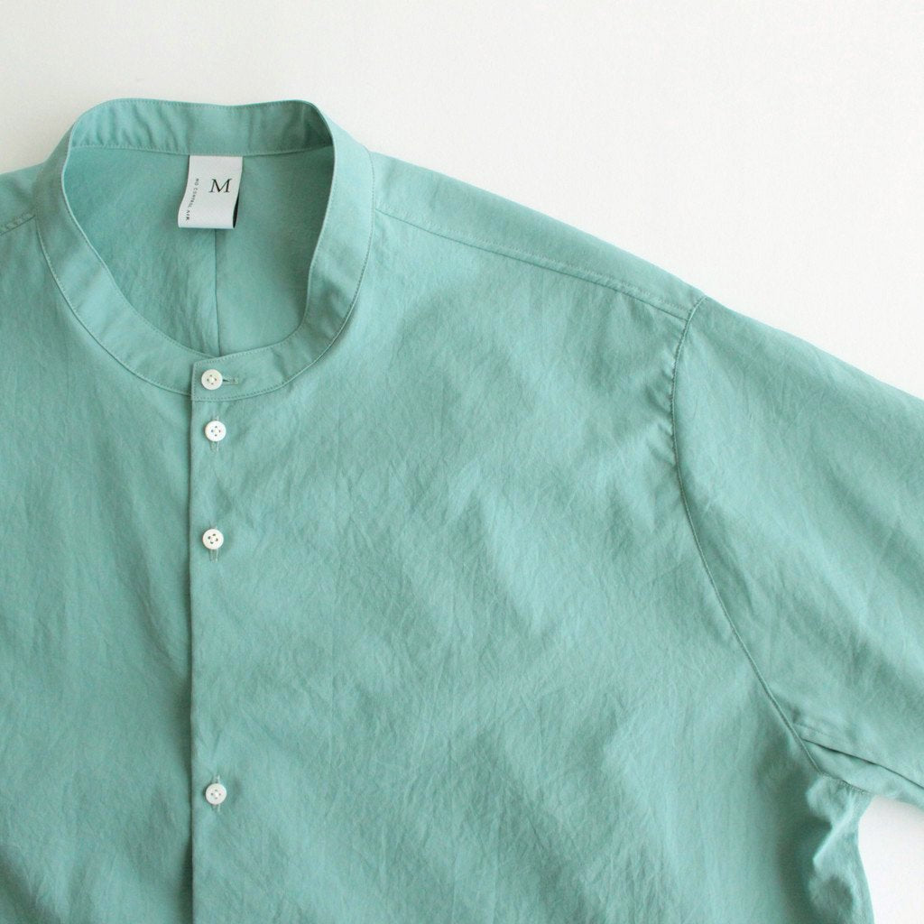 NMCSH | マットポリエステル・タイプライター マオカラーセミワイドシャツ #MINT [GE_NC0103SF]