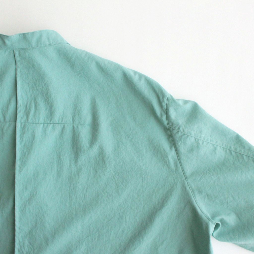 NMCSH | マットポリエステル・タイプライター マオカラーセミワイドシャツ #MINT [GE_NC0103SF]