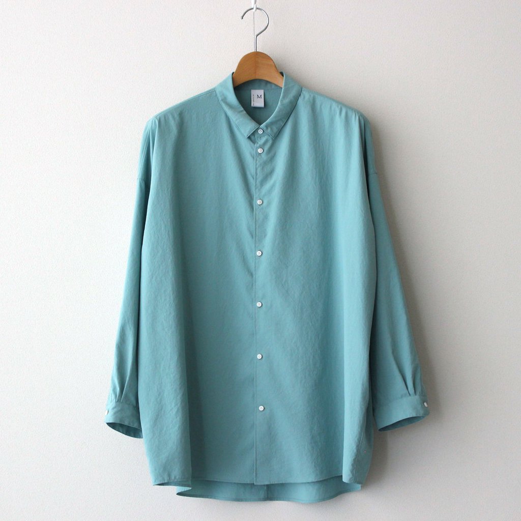 NOVSH | マットポリエステル・タイプライター スモールカラーワイドシャツ #MINT [GE_NC0104SF]