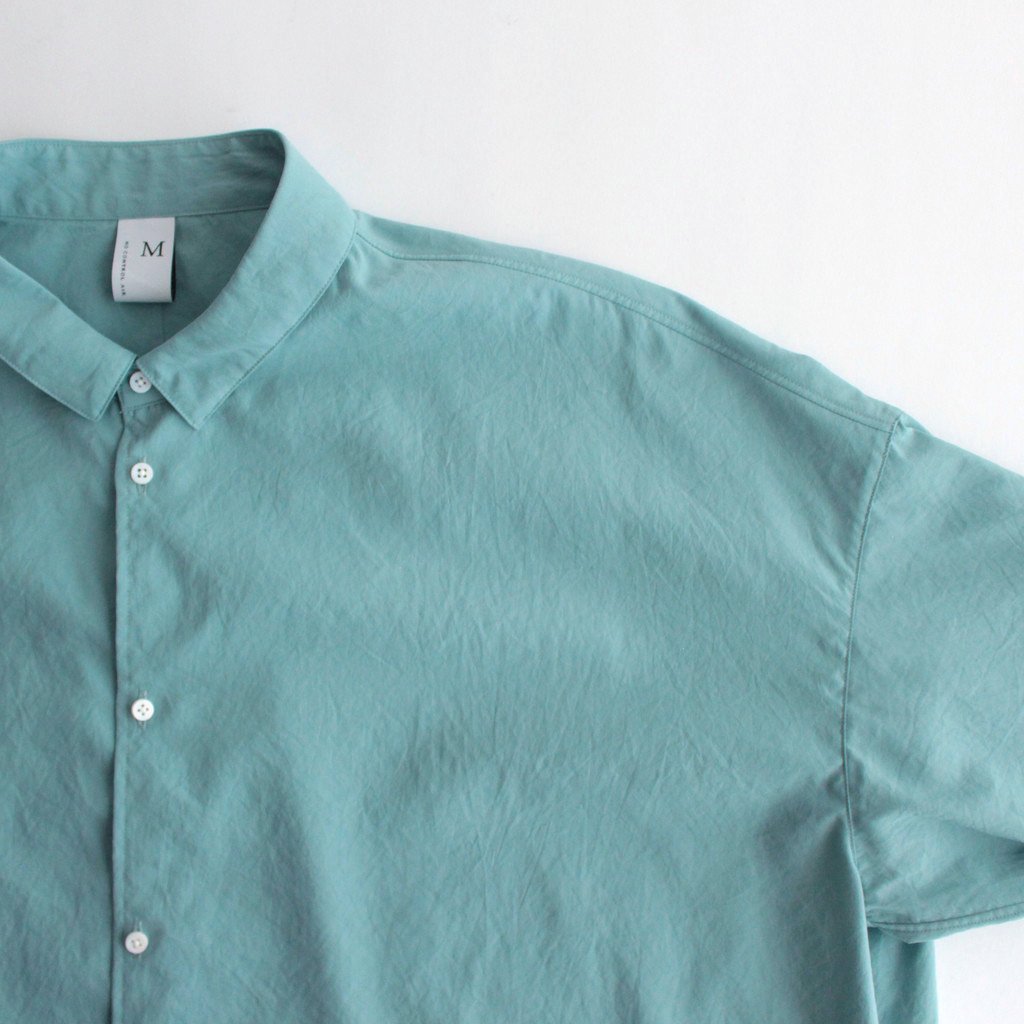 NOVSH | マットポリエステル・タイプライター スモールカラーワイドシャツ #MINT [GE_NC0104SF]