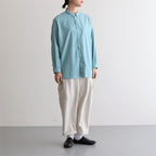 NOVSH | マットポリエステル・タイプライター スモールカラーワイドシャツ #MINT [GE_NC0104SF]