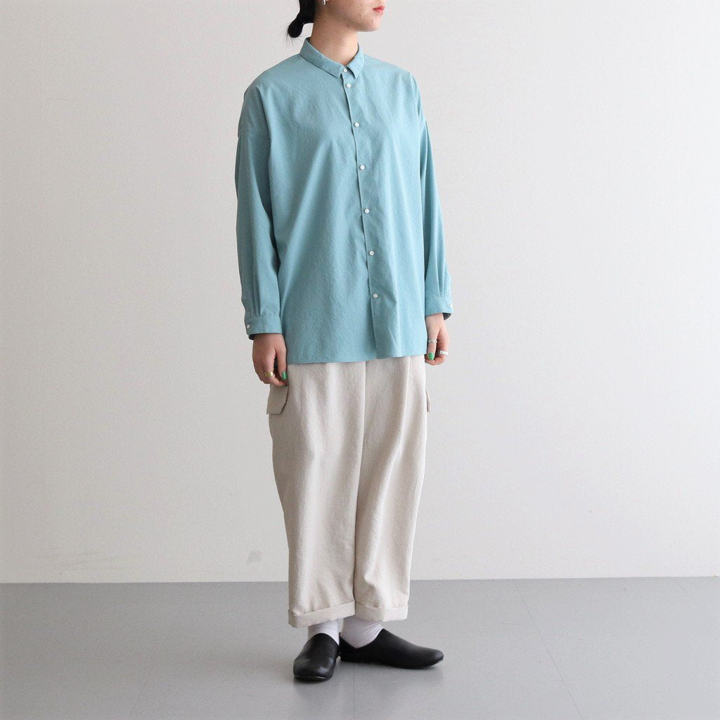 NOVSH | Matte polyester typewriter small collar wide shirt #MINT [GE_NC0104SF]