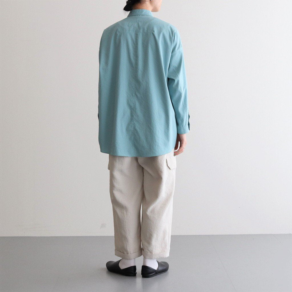 NOVSH | マットポリエステル・タイプライター スモールカラーワイドシャツ #MINT [GE_NC0104SF]