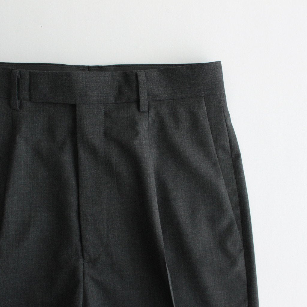 SUPER FINE TROPICAL WOOL SLACKS #TOP CHARCOAL [A23SP08WT]