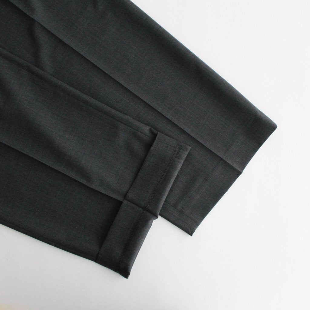 SUPER FINE TROPICAL WOOL SLACKS #TOP CHARCOAL [A23SP08WT] _