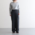 SUPER FINE TROPICAL WOOL SLACKS #TOP CHARCOAL [A23SP08WT]