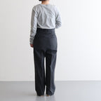 SUPER FINE TROPICAL WOOL SLACKS #TOP CHARCOAL [A23SP08WT]