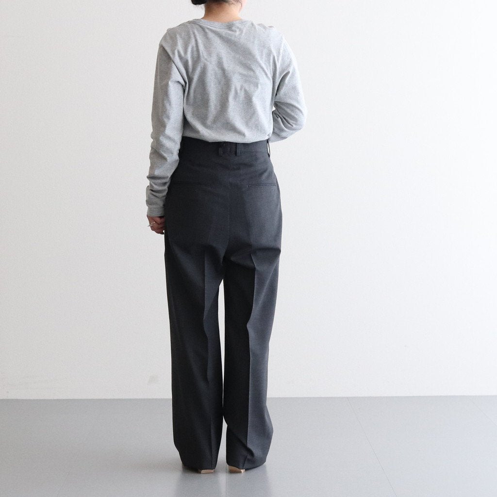 SUPER FINE TROPICAL WOOL SLACKS #TOP CHARCOAL [A23SP08WT]