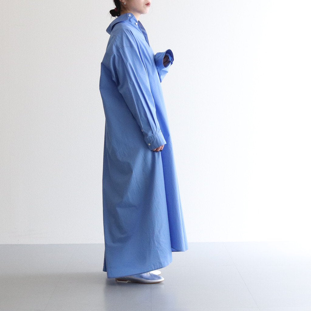 BROAD REGULAR COLLAR OVERSIZED SHIRT DRESS #BLUE [GL231-60084B]