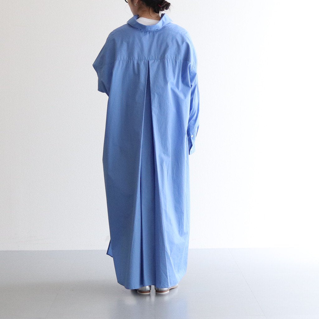 BROAD REGULAR COLLAR OVERSIZED SHIRT DRESS #BLUE [GL231-60084B] _