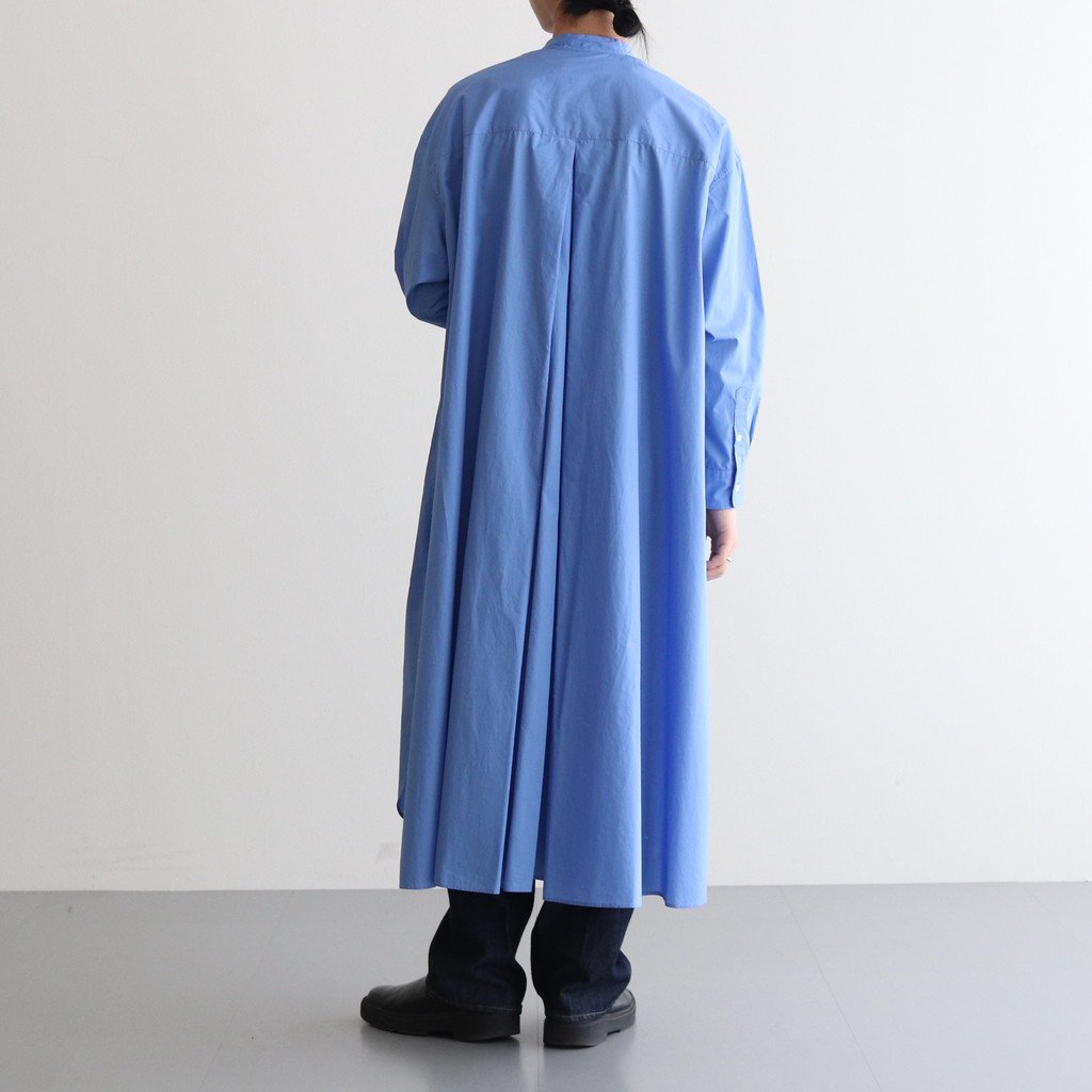 BROAD BAND COLLAR OVERSIZED SHIRT DRESS #BLUE [GL231-60085B]