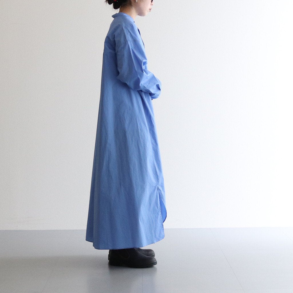 BROAD BAND COLLAR OVERSIZED SHIRT DRESS #BLUE [GL231-60085B]