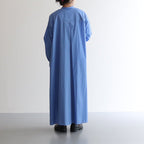 BROAD BAND COLLAR OVERSIZED SHIRT DRESS #BLUE [GL231-60085B]