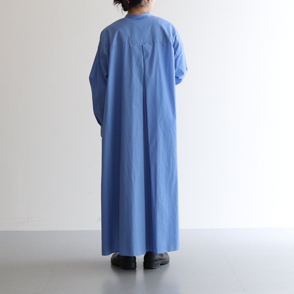 BROAD BAND COLLAR OVERSIZED SHIRT DRESS #BLUE [GL231-60085B]