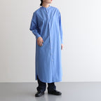 BROAD BAND COLLAR OVERSIZED SHIRT DRESS #BLUE [GL231-60085B]