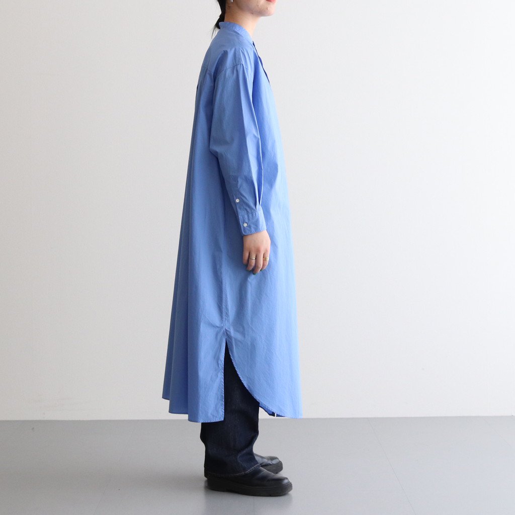 BROAD BAND COLLAR OVERSIZED SHIRT DRESS #BLUE [GL231-60085B]