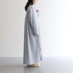 BROAD STRIPE REGULAR COLLAR OVERSIZED SHIRT DRESS #GREEN STRIPE [GL231-60220B]