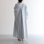 BROAD STRIPE REGULAR COLLAR OVERSIZED SHIRT DRESS #GREEN STRIPE [GL231-60220B]