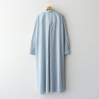 BROAD STRIPE REGULAR COLLAR OVERSIZED SHIRT DRESS #GREEN STRIPE [GL231-60220B]