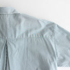 BROAD STRIPE REGULAR COLLAR OVERSIZED SHIRT DRESS #GREEN STRIPE [GL231-60220B]