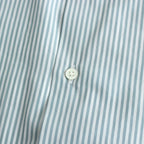 BROAD STRIPE REGULAR COLLAR OVERSIZED SHIRT DRESS #GREEN STRIPE [GL231-60220B]