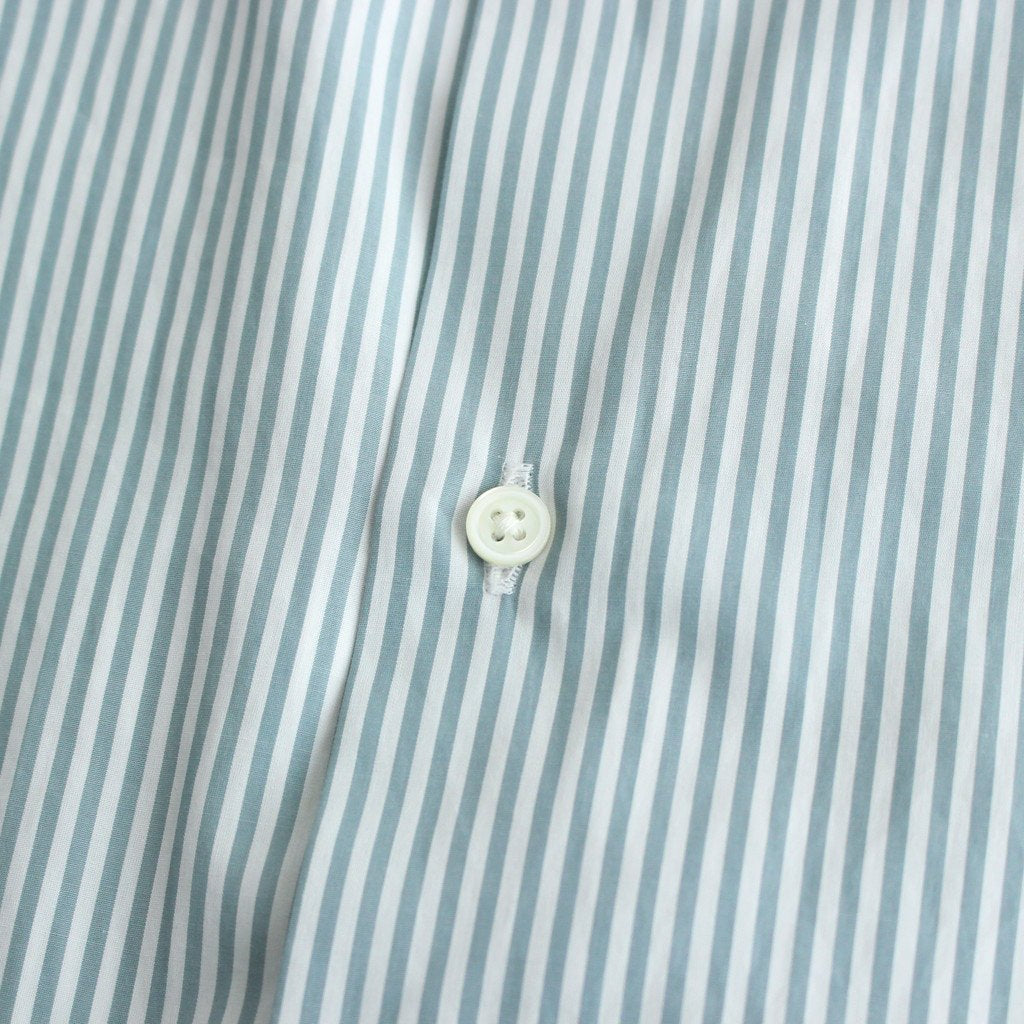 BROAD STRIPE REGULAR COLLAR OVERSIZED SHIRT DRESS #GREEN STRIPE [GL231-60220B]