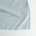 BROAD STRIPE REGULAR COLLAR OVERSIZED SHIRT DRESS #GREEN STRIPE [GL231-60220B]