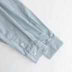 BROAD STRIPE REGULAR COLLAR OVERSIZED SHIRT DRESS #GREEN STRIPE [GL231-60220B]