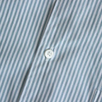 BROAD STRIPE L/S OVERSIZED BAND COLLAR SHIRT #GREEN STRIPE [GM231-50217B]