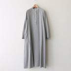 LINEN CUPRO BAND COLLAR DRESS #L.GRAY [GL231-60070]