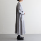 LINEN CUPRO BAND COLLAR DRESS #L.GRAY [GL231-60070]