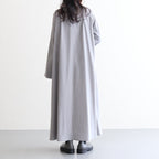 LINEN CUPRO BAND COLLAR DRESS #L.GRAY [GL231-60070]
