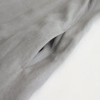 LINEN CUPRO BAND COLLAR DRESS #L.GRAY [GL231-60070]