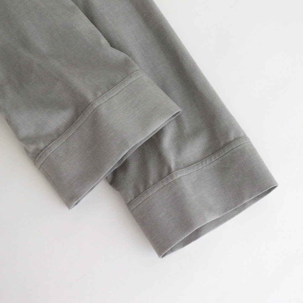 LINEN CUPRO BAND COLLAR DRESS #L.GRAY [GL231-60070]