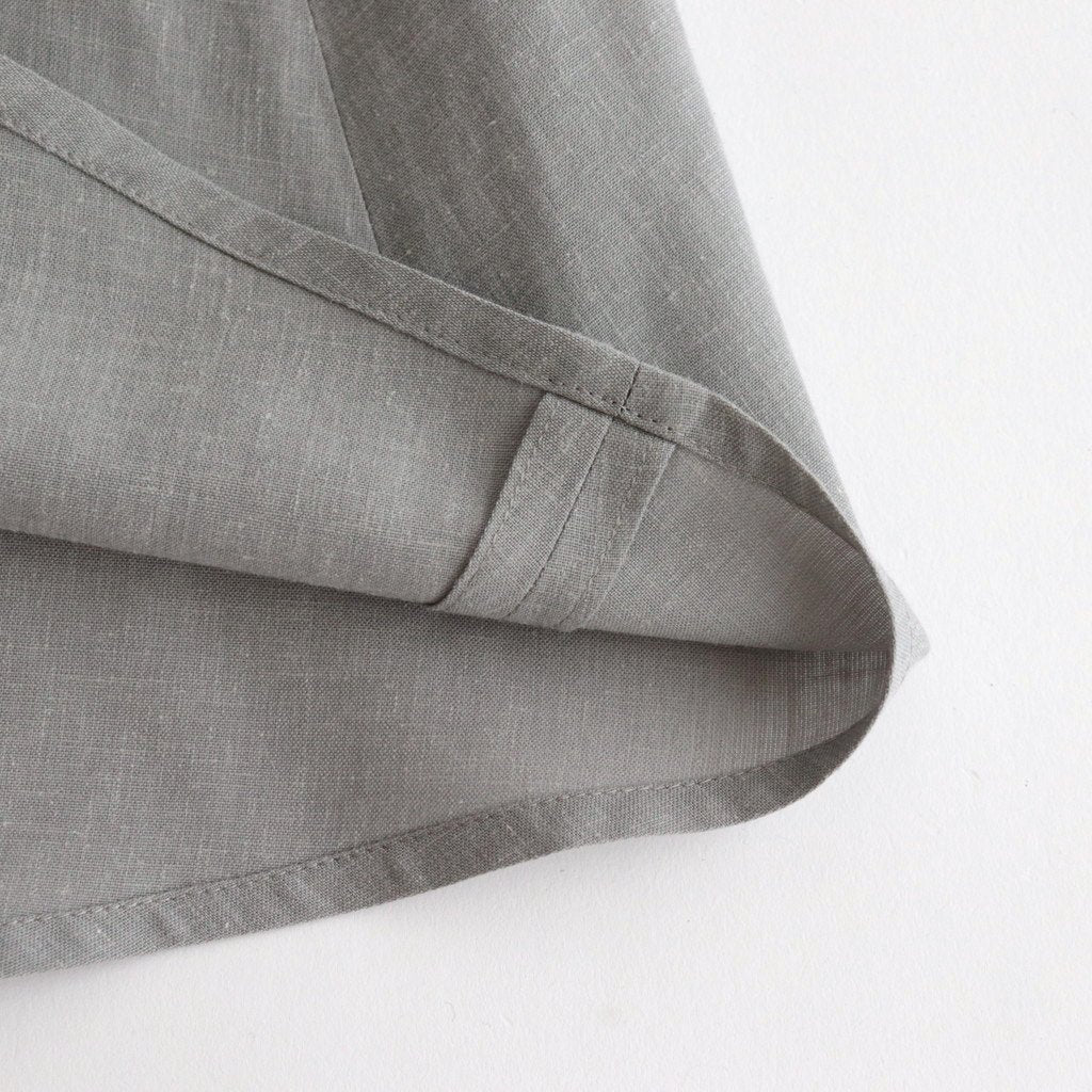 LINEN CUPRO BAND COLLAR DRESS #L.GRAY [GL231-60070]