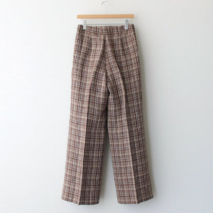 LINEN SILK CHECK PANTS #BROWN CHECK [A23SP04NC]