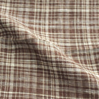 LINEN SILK CHECK PANTS #BROWN CHECK [A23SP04NC]