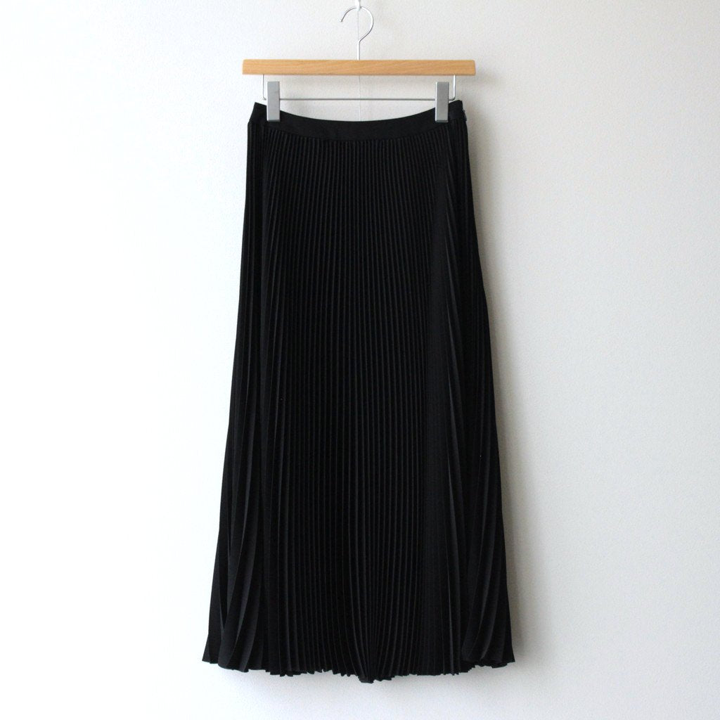 SATIN PLEATS SKIRT #BLACK [GL231-40297B]