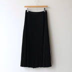 SATIN PLEATS SKIRT #BLACK [GL231-40297B]