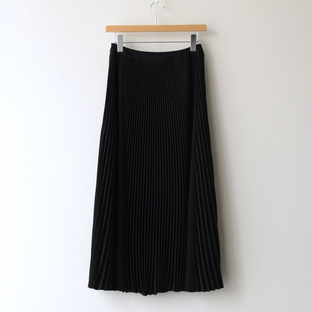 SATIN PLEATS SKIRT #BLACK [GL231-40297B]