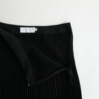 SATIN PLEATS SKIRT #BLACK [GL231-40297B]