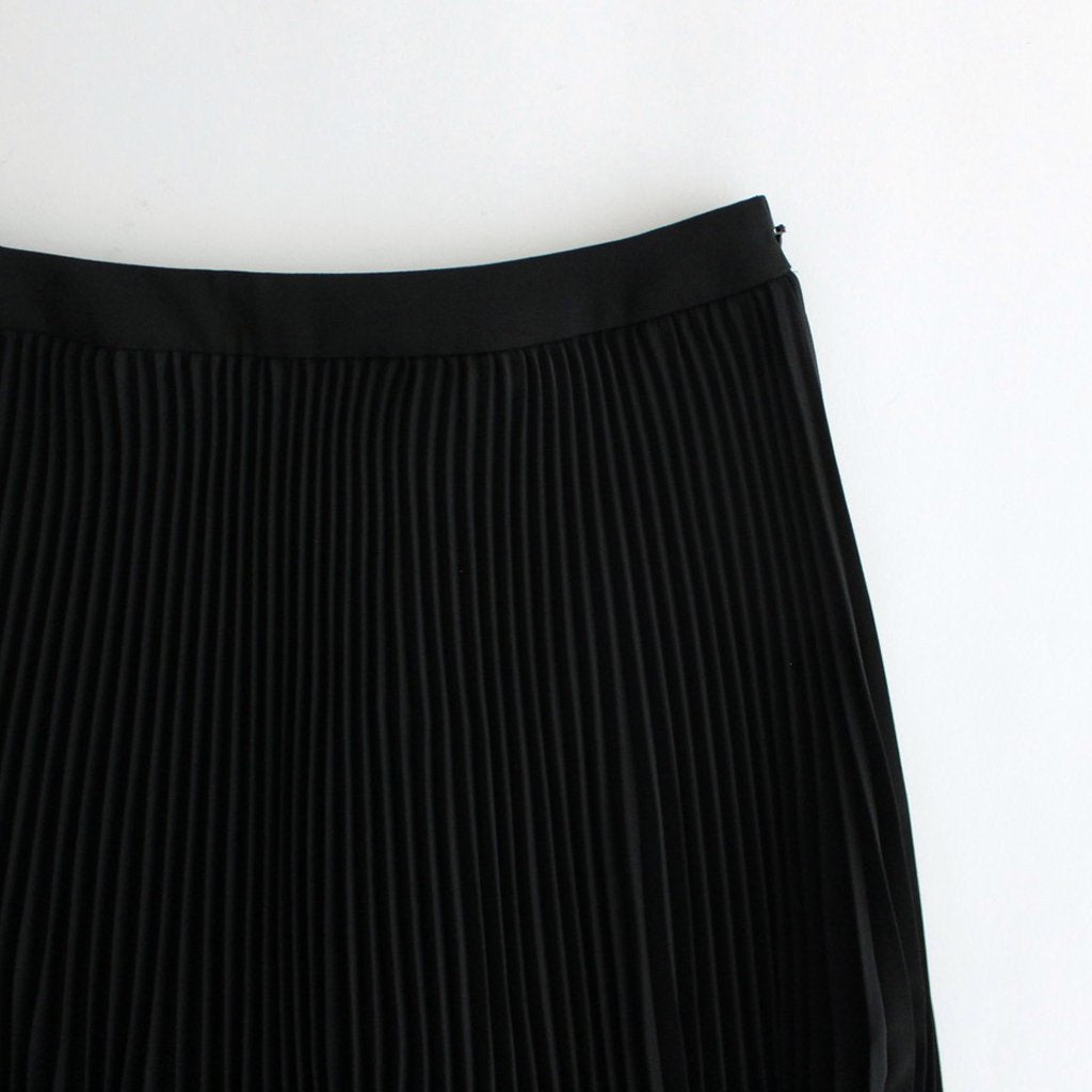 SATIN PLEATS SKIRT #BLACK [GL231-40297B]