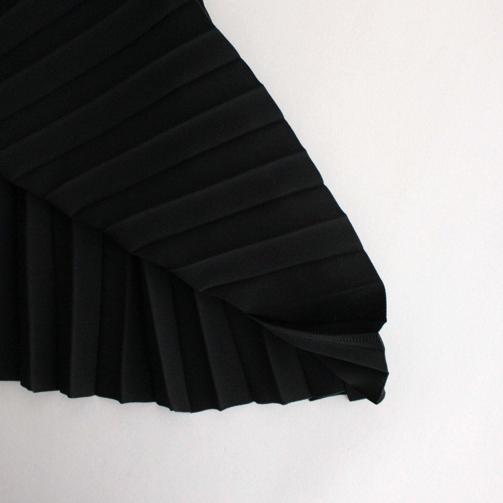 SATIN PLEATS SKIRT #BLACK [GL231-40297B]