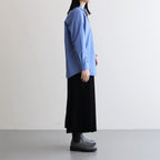 SATIN PLEATS SKIRT #BLACK [GL231-40297B]